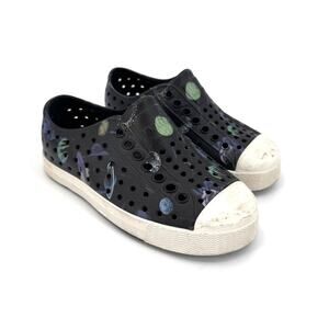 Native Boys Black Jefferson Water Friendly Perforated Slip On Shoes Size C8